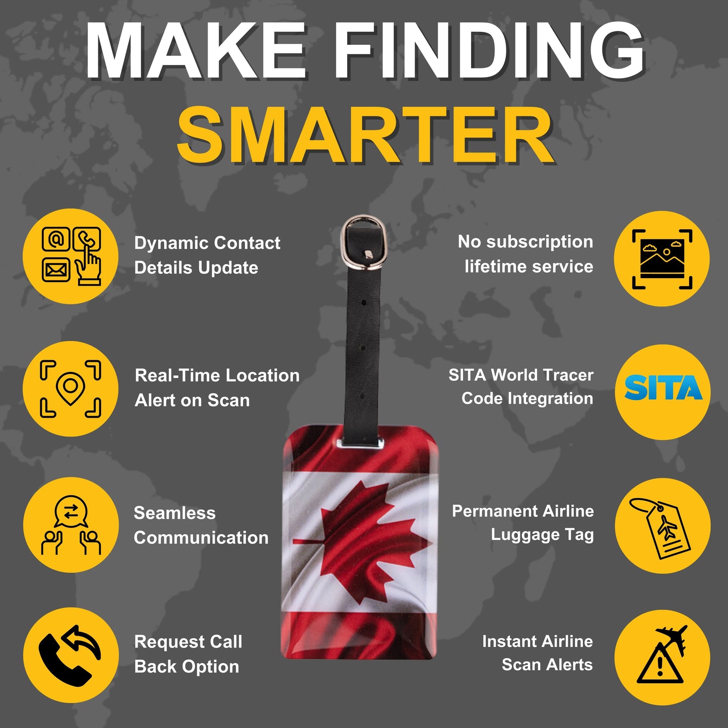 Smart Bag Security Tag - Canada Flag [Pack 2]-3