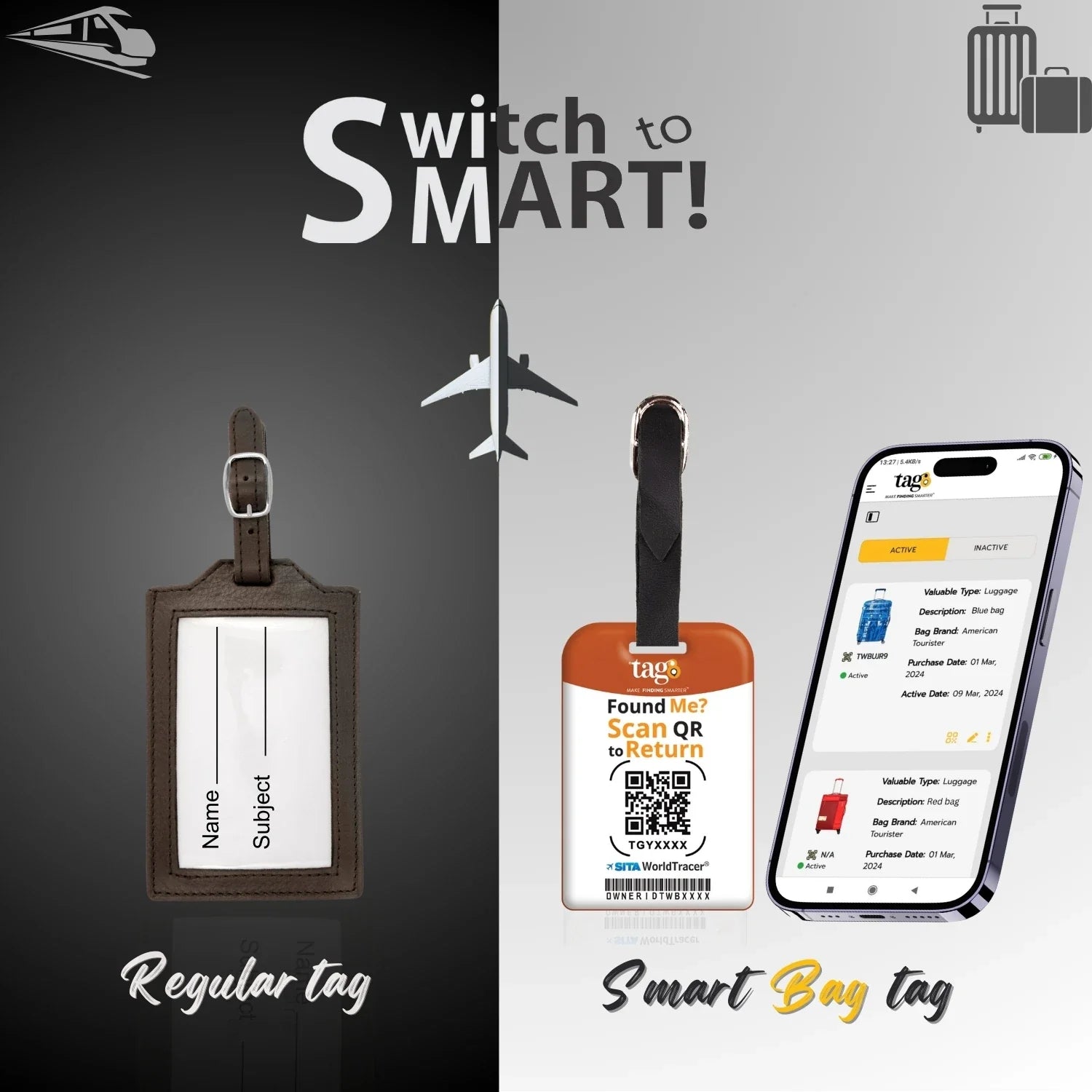 Smart Bag Security Tag - Lisbon [Pack 2]-1