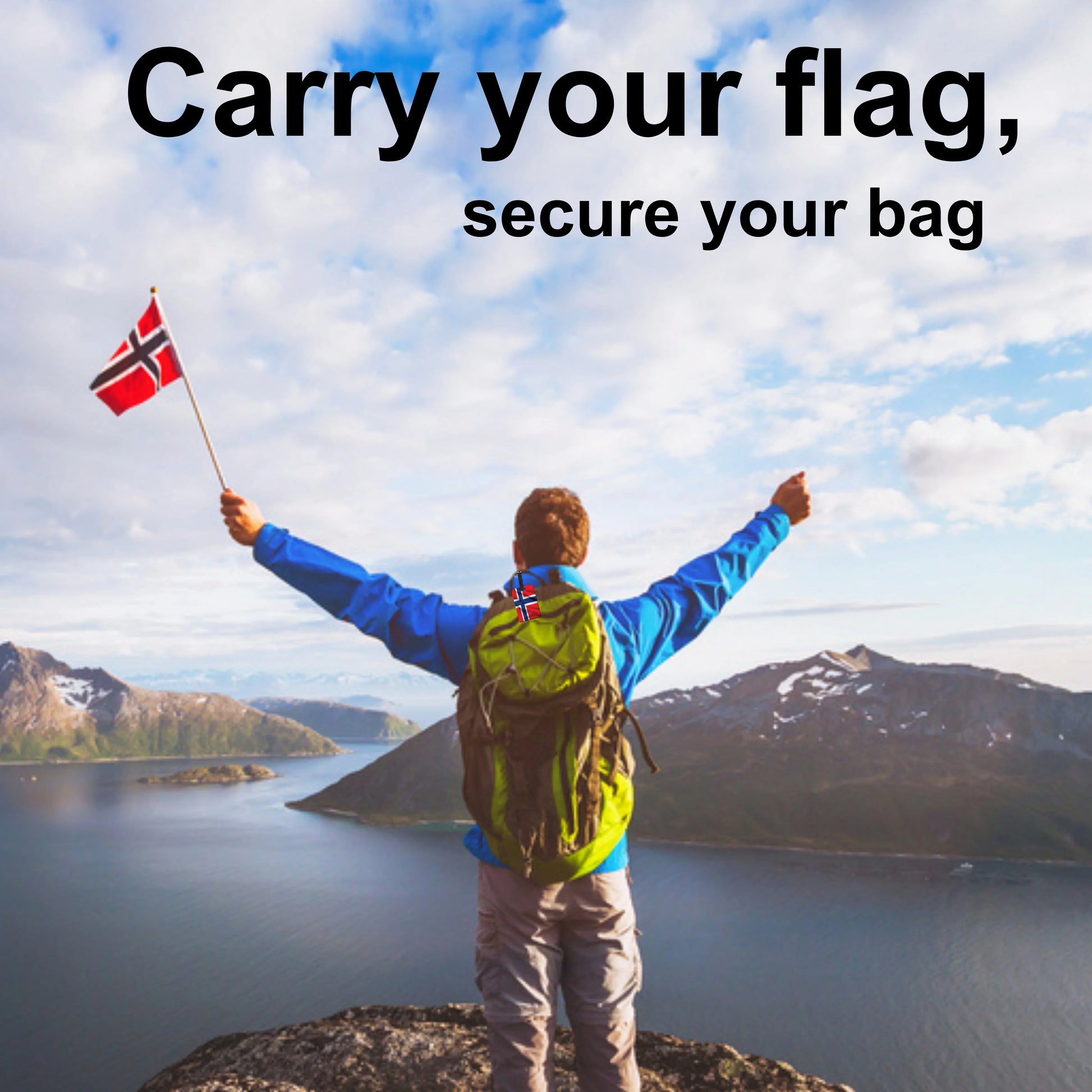 Smart Bag Security Tag - Norway Flag [Pack 2]-2