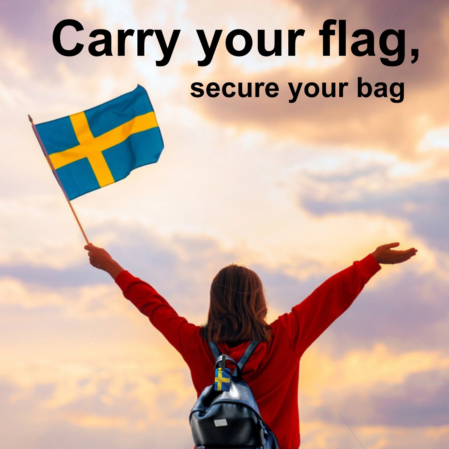 Smart Bag Security Tag - Sweden Flag [Pack 2]-2