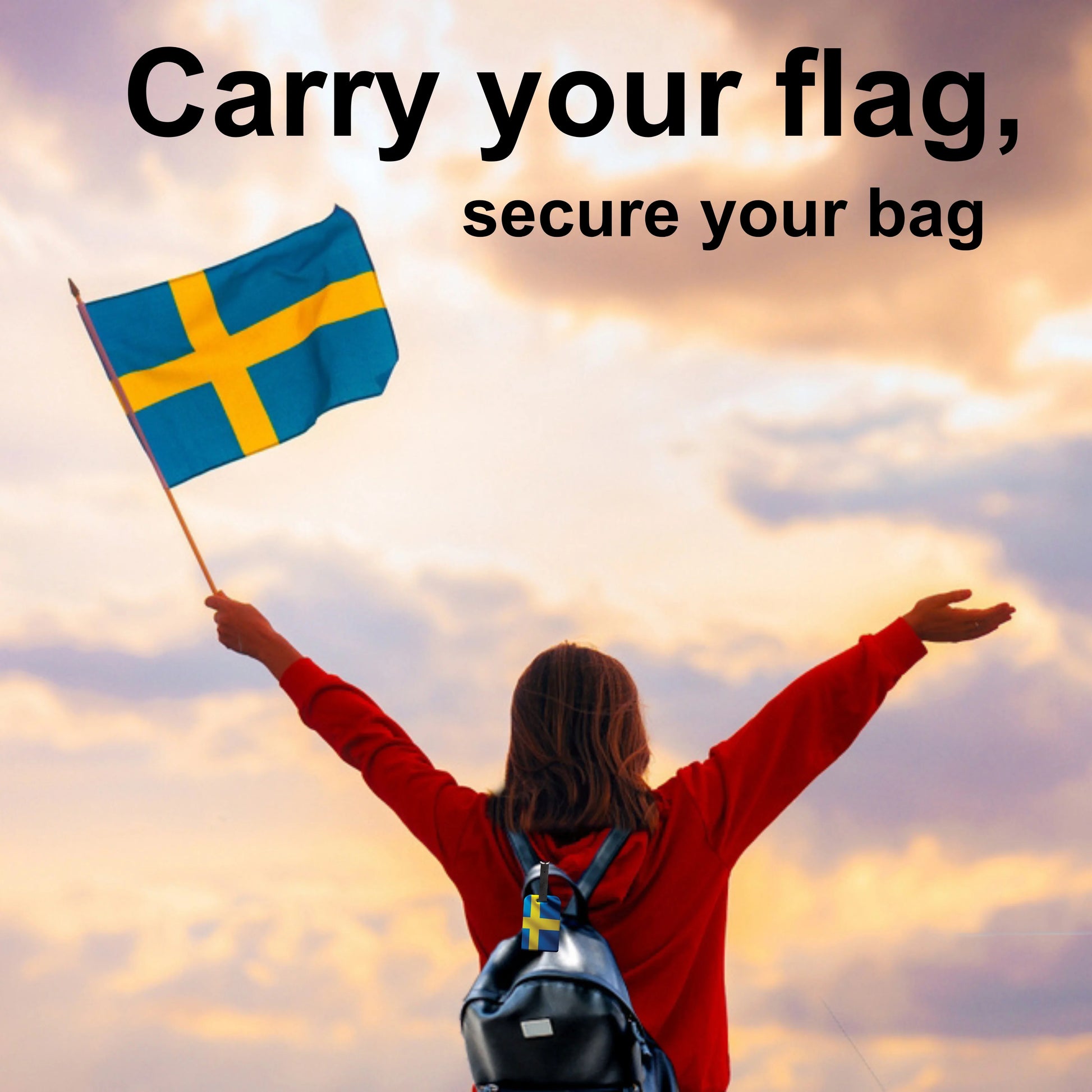 Smart Bag Security Tag - Sweden Flag [Pack 2]-2