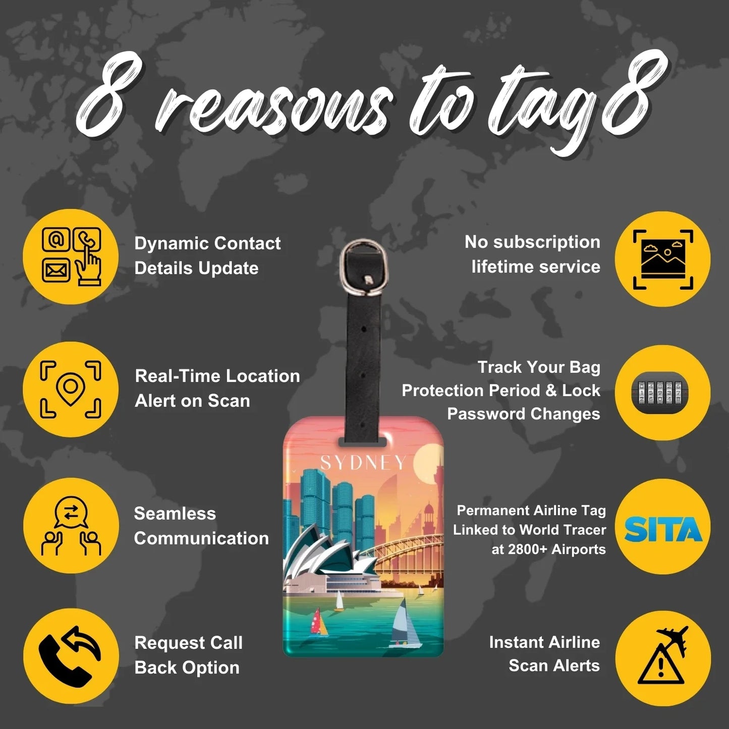 Smart Bag Security Tag - Sydney [Pack 2]-3